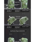 Heavy Duty Gearbox Worm Gear Reducer With Iron Shell And Time Delay for High Torque in Small Motors, WPA and WPO models with specs.