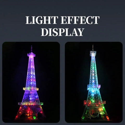 LED Eiffel Tower DIY Soldering Kit With Soldering Iron 3D STEM Electronics Project Colorful Light Modes 585 x 165 x 165 mm