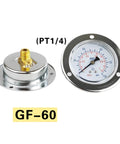 Pro Grade Industrial Pressure Gauge with brass thread, GF-60 model, durable dial for equipment monitoring, clear readouts.