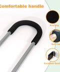 Close-up of gray Kids Bicycle Safety Trainer Push Bar Handle, showcasing anti-slip comfortable grip for balance and confidence.
