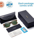 Polarized Mens Sunglasses For Driving And Fishing With Acetate Frames HD Anti Glare Lenses Square Frame Design Box Set