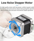 Creality 42-40 stepper motor for 3D printers, D-shape shaft, silver front housing, CR-10/Ender-3 compatible