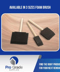2 Inch Foam Brush Set 48 Count Poly Foam Applicators For Painting Stains Glue And Varnish Work Great For Hobbies And Crafts Inexpensive Disposable Multicolor Wood Handles shown in three sizes