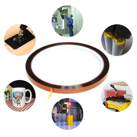 High Temperature Polyimide Masking Tape With No Residue And No Mess, withstand up to 536°F, showcased for various applications