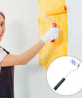 Woman using Top Shelf Three Piece Paint Roller Brush Set With Comfort Grip Handle And Ultra Soft Protective Bristles for DIY.