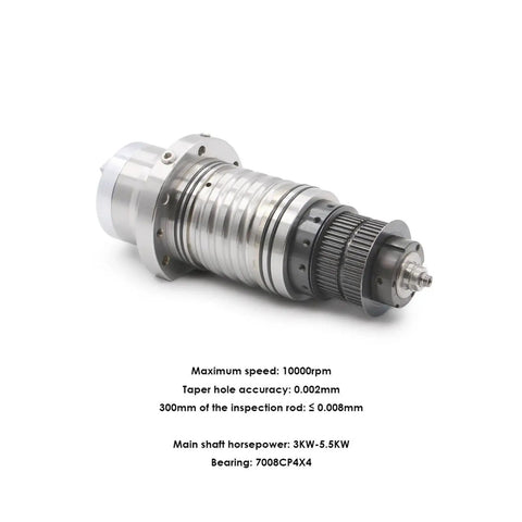 3KW Water Cooled BT30 Spindle Workhorse For CNC Milling Machine 10000 RPM High Speed Live Spindle With Axial Preload Bearings