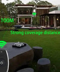 12V Wireless Remote Control Relay Switch With 10A Output, Long Range 328ft, displayed outdoors showing coverage range