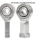 Heavy Duty 304 Stainless Steel Rod End Bearing Featuring Smooth Self Aligning Motion and Rock Solid Load Capacity Built Like A Tank For Gritty Shop Floors and Routine Garage Fixes, detailed view.