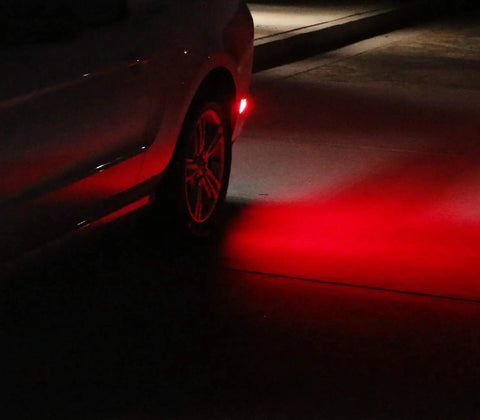 Smoked Red Full LED Rear Side Marker Light Kit For Cadillac CTS 2008 2013 Sedan Upgrade With 40 SMD LEDs illuminated on car
