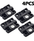 4-pack black plastic adjustable torque hinges with pre-drilled holes and screws