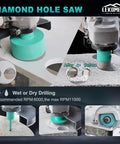 Pro Grade Tile Hole Saw Kit With Diamond Drill Bits For Porcelain Ceramic Marble And Stone in action on stone tile