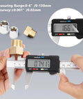 6-Inch Digital Caliper With Large LCD Screen, Stainless Steel Vernier Caliper measuring metal fittings, high precision 0.001 inch