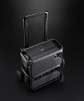 Portable Power Station Rolling Cart with telescopic handle and wheels, ideal for filmmakers and outdoor enthusiasts.