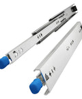 20 Inch Rugged Heavy Duty Drawer Slide With Lock, 2 Inch Width, 125 Lb Load Capacity, 3 Fold Full Extension, Ball Bearing Lock In And Lock Out, Side Mount, 1 Pair For Cabinets And Tool Chests