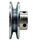 Rock Solid Heavy Duty Single Groove Web Sheave V Belt Pulley With 5/8 Inch Bore 3 Inch Outer Diameter Zinc Plated Carbon Steel side view
