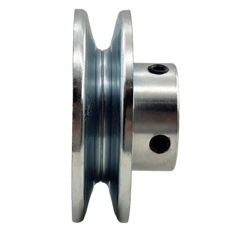 Rock Solid Heavy Duty Single Groove Web Sheave V Belt Pulley With 5/8 Inch Bore 3 Inch Outer Diameter Zinc Plated Carbon Steel side view