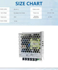 Heavy Duty AC DC Switching Power Supply Delivering A Smooth 35 Watts At 12 Volts And 3 Amps For Rock Solid Automation and Household Gear With No Fuss Setup, size chart included.