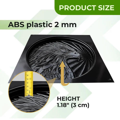 3D Eagle Head Concrete Mold For Cement ABS Plastic 2mm Thick Durable Round Eagle Mold For DIY Garden Stepping Stones Patio Walkway Outdoor Decor Reusable For Plaster Cement Casting.