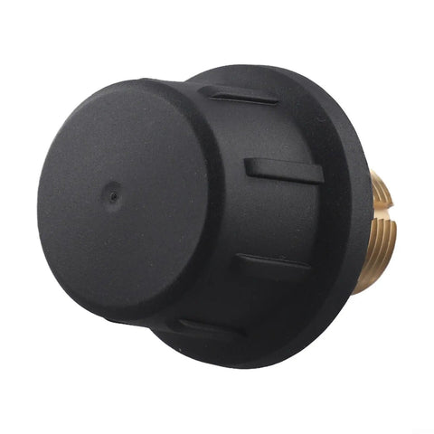 Brass Safety Valve Replacement For Karcher SC1 SC2 CTK10 SC2D Steam Cleaners, side view showing black plastic cap