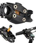 Adjustable Suspension Handlebar Stem For MTB BMX And Road Bikes, 7 Degree Rise, 45mm Height, Short Riser, Black, 3-angle view