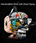 Astro Boy Mechanical Building Set With Clear Version, detailed side view with handcrafted silver spray mechanical parts