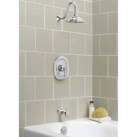 Installed Quentin Tub And Shower Trim Kit With One Piece Ceramic Cartridge And Double Ceramic Pressure Balance Brushed Nickel Finish