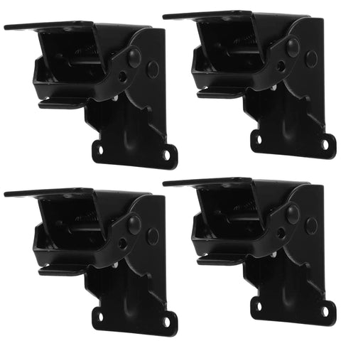 Heavy Duty Folding Cabinet Hinges Eight Piece Kit Smooth Swinging Action, black metal brackets for easy mounting and table leg support