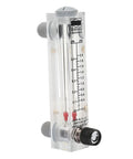 Lzm 15T Liquid Flow Meter Panel Mount With Clear Acrylic Body For Precise Gpm Water Coolant Monitoring Adjustable Flow Rate Zg 1/4 Inch Female Bspt Thread, showing flow rate indicators.