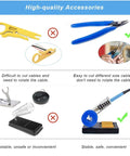 Comparison of cutting tools and soldering iron stands included in the 60W Soldering Iron Kit With Adjustable Temperature and 13 in 1 Pro Grade Electronics Tool Set