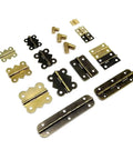 12 Pack Mini Heavy Duty Cabinet Door Hinges With Screws 17x20mm Gold Finish Tough As Nails Hardware For Kitchen Office And Pantry Cabinets Easy Install Sturdy Steel Construction Corrosion Resistant, assorted hinges