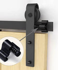 Two Pack Black Barn Door Roller Hangers No Track J Shape Ultra Quiet Nylon Wheel on wood door