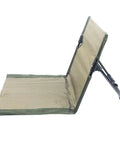Side view of Ultra Lightweight Outdoor Camping Backrest Chair With Carry Bag For Park Vibes And Beach Days showing foldable frame and fabric seat.
