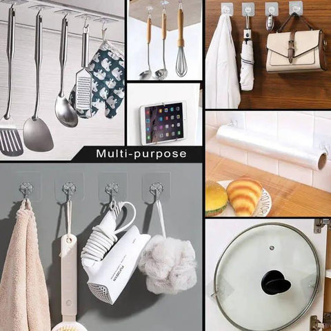 Heavy Duty Adhesive Wall Hooks For Kitchen And Bathroom Organization 16 Pack Stainless Steel No Drill Sticky Hangers With No Sweat Install And Knockout Hold Damage Free Setup