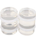 Clear Acrylic Door Stopper Set 4 Pieces, Round Self Adhesive Buffers, No Drill Install For Living Room And Bathroom, Scratch Proof Noiseless Floor Protection Keeps Floors Safe