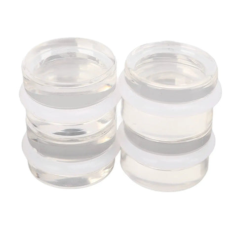 Clear Acrylic Door Stopper Set 4 Pieces, Round Self Adhesive Buffers, No Drill Install For Living Room And Bathroom, Scratch Proof Noiseless Floor Protection Keeps Floors Safe