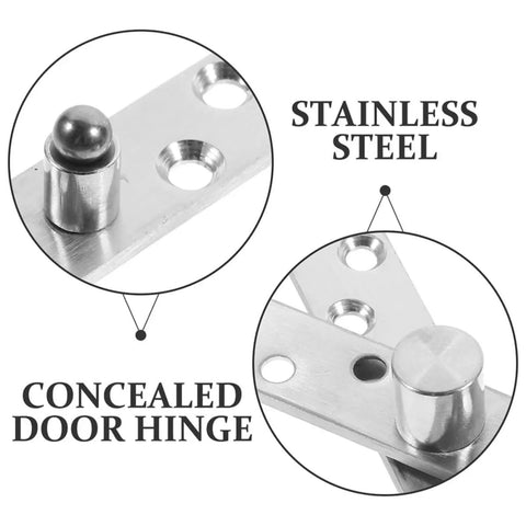 Close-up of Heavy Duty Pivot Door Hinges Stainless Steel 360 Degree Rotating Hinge 2 Pack for Thick Doors
