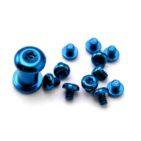 Blue titanium pivot screws for Benchmade 535 Bailout, part of Level Up Your EDC Game With This Badass Deep Carry Pocket Clip And Titanium Pivot Screws Thumb Studs Upgrade Kit.