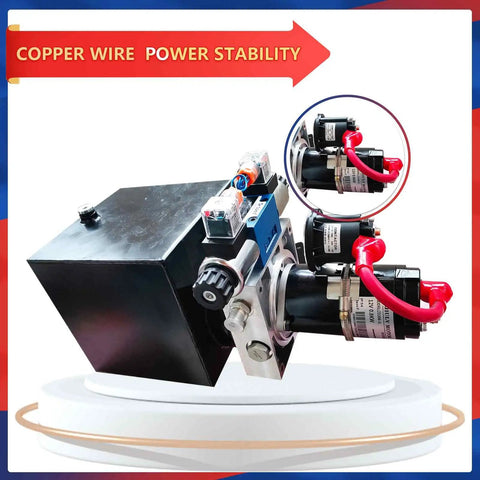 Compact 12V Hydraulic Power Unit With 0.8 kW Dual Acting Pump for car lifts and dump trailers