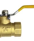Lead Free Forged Brass Air Compressor Inline Ball Valve, Quarter Turn, One Quarter Inch MNPT To One Quarter Inch FNPT, side view