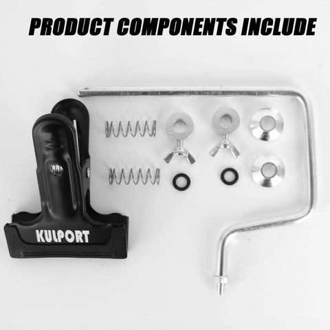 Pro Grade Fishing Line Winder Spooler with clamp, bolts, and springs shown in black and silver components.