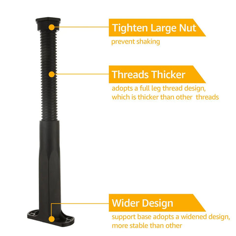 Heavy Duty Bed Support Legs 8 Pack Adjustable Height Center Supports For King Queen Bed Frame Slat Replacement Furniture Glides with thicker threads