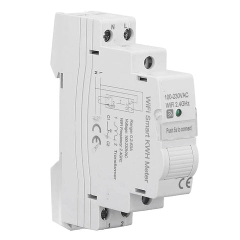 Smart Power Energy Meter Home Electricity Monitor Track Kwh Usage For High Load Appliances With Plug And Play App Control, compact WiFi meter.