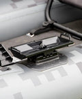 TracPak Quick Release Mounting Base for Track Mount Storage Boxes, mounted on a kayak with T Bolt and surface mount hardware.
