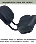 Oversized Bike Seat Backrest With Memory Foam Cushion Super Comfy Universal Fit For Most Seat Posts Easy Install On Tubed Saddles Great For Long Rides And Pain Relief During Extended Rides And Daily Commutes. black bike saddle with backrest and memory foam cushion