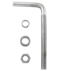 Heavy Duty 4 Pack L Shaped Anchor Bolts M10x150 Stainless Steel 304 for Concrete and Wood, Rustproof Galvanized Finish