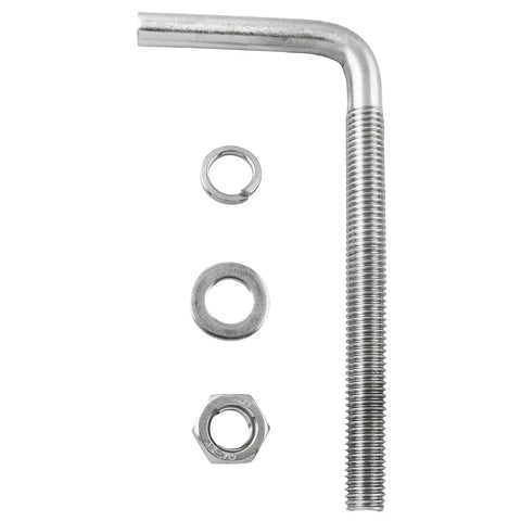 Heavy Duty 4 Pack L Shaped Anchor Bolts M10x150 Stainless Steel 304 for Concrete and Wood, Rustproof Galvanized Finish