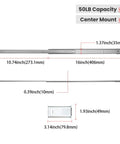 Heavy Duty 16 Inch Center Mount Drawer Slides Track With Silent Ball Bearings, Cold Rolled Steel, Zinc Plated Finish For Smooth Quiet Operation, 2 Pack showing 16in slide dimensions