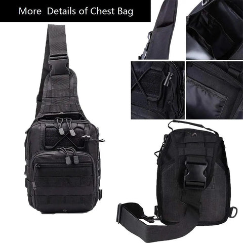 Go-To Tactical Sling Pack With Three Carry Styles Shoulder Bag Chest Sling And Hand Carry Outdoor Daypack Made From Water Resistant Oxford Fabric Lightweight Yet Durable With Breathable Comfort And Multiple Pockets Size 11 By 7.5 By 3.9 Inches