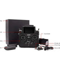 Flysky Paladin PL18 2.4GHz 18CH Radio Transmitter with FS-FTr10 and FTr16S Receiver, packaging, grips, and accessories shown