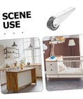 Top Shelf Barn Door Hardware Kit Featuring Quiet Rolling Sliding Door Pulleys And Slick Track Wheels For Hassle Free Wardrobe Closet Roller Replacement System With Smooth Gliding Heavy Duty Gate Caster Tracks used in a kitchen and nursery setting.